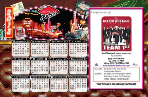 Las Vegas Keep'em Card monthly postcard design
