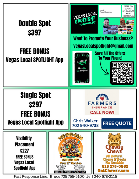 Spot pricing tiers with free Vegas Local Spotlight bonus