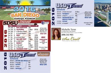 San Diego Keep'em Card monthly postcard design - July 2016 - Summer Olympics Schedule