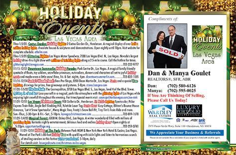 Las Vegas area holiday events Keep'em card with a realtor advertisement