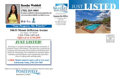 Wardley Real Estate monthly Keep'em Card design