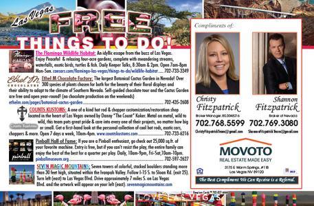 Free things to do in Las Vegas flyer with a realtor advertisement